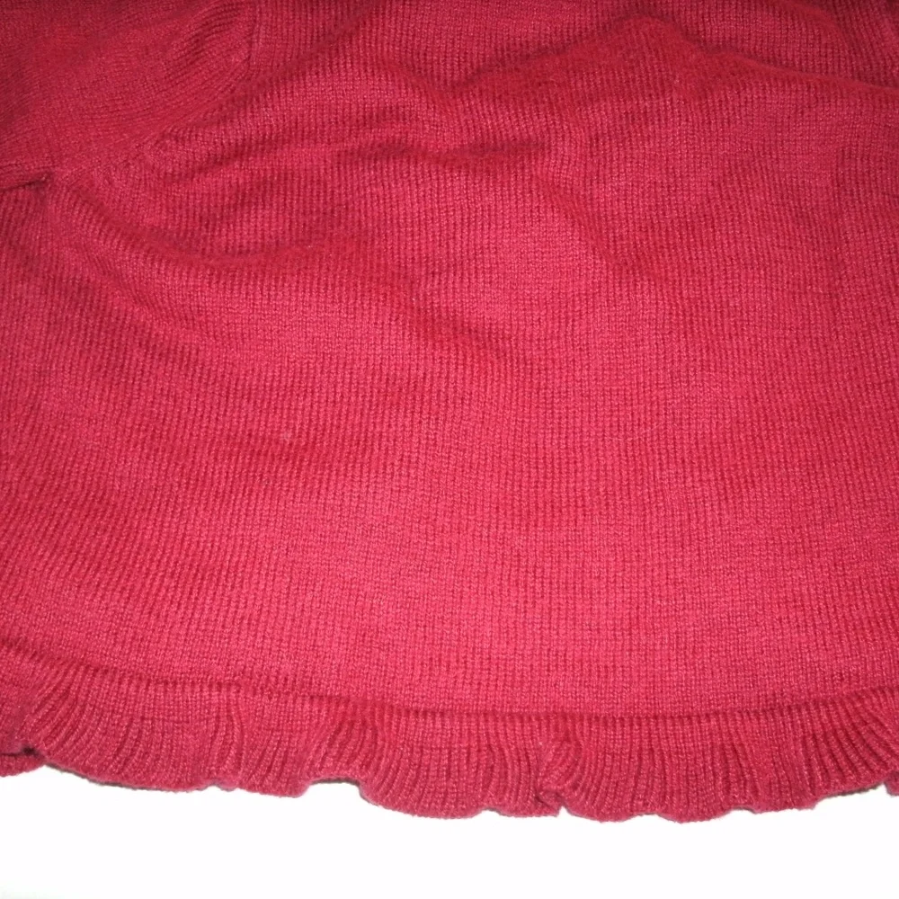 Gymboree Girls Cardigan Red Plaid Holiday Teddy Bear Ruffles 6-12 Months